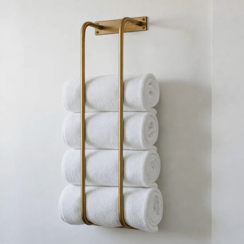 brass bathroom organizer elegant design
