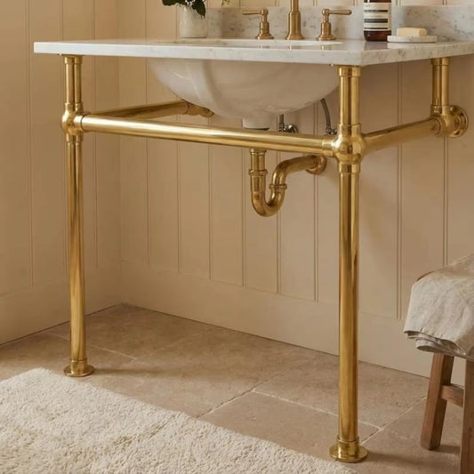 brass console sink legs polished brass frame