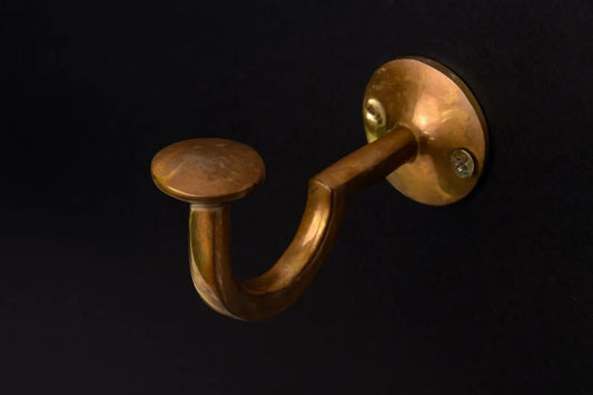 solid brass wall hook close up detail