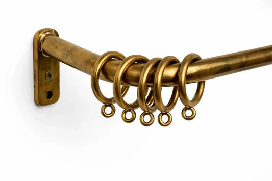 brass curtain rod with rings french return solid brass
