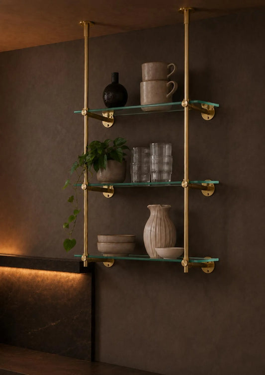 Brass Bistro Shelf, Wall & Ceiling Mount Shelves