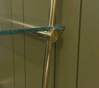 Brass Shelf Rails With Glass Shelves