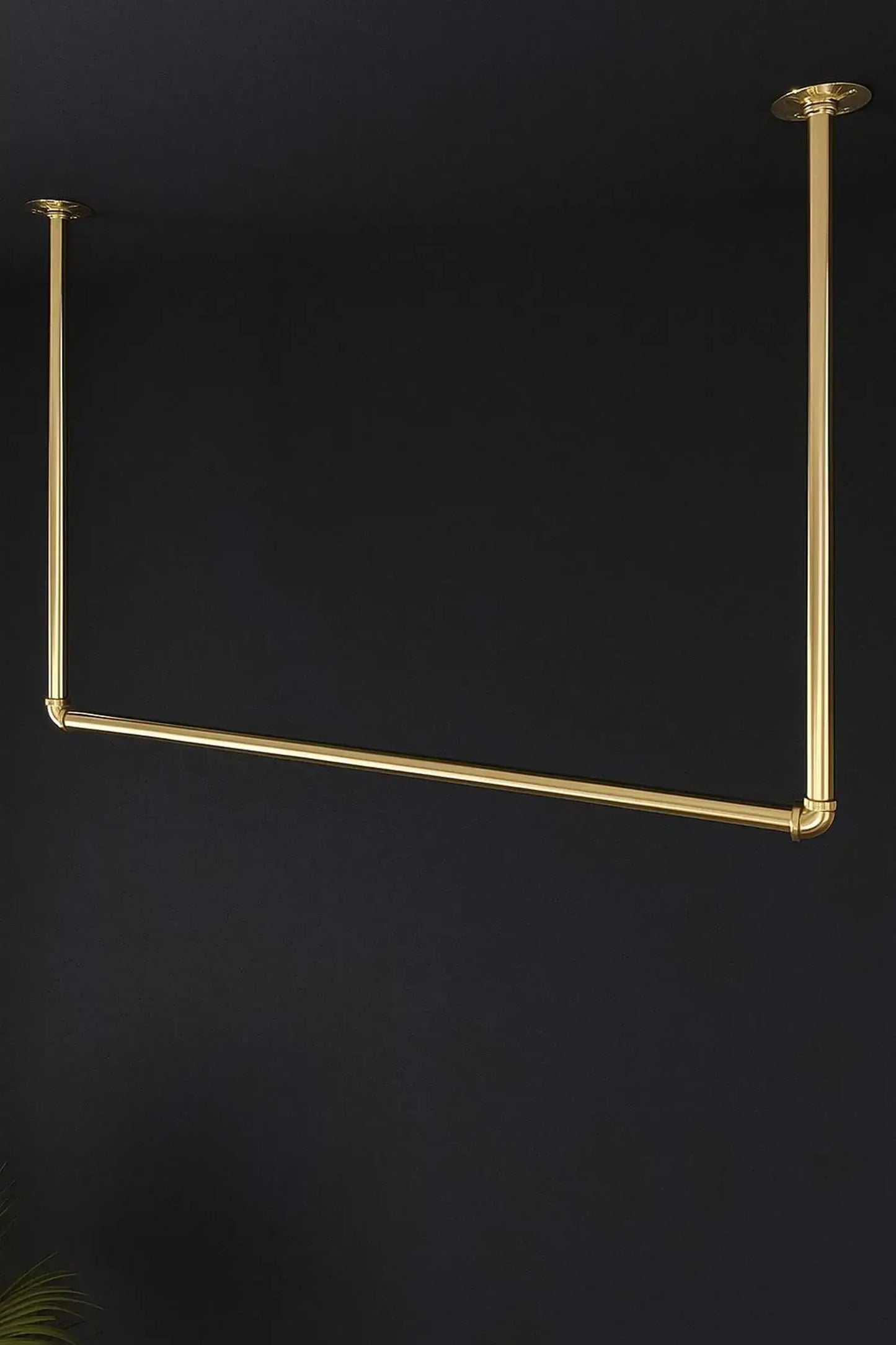 solid brass garment rack close up detail