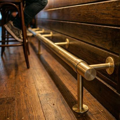 50mm brass foot rail close up detail