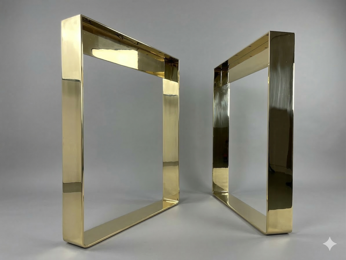 modern brass table legs side view