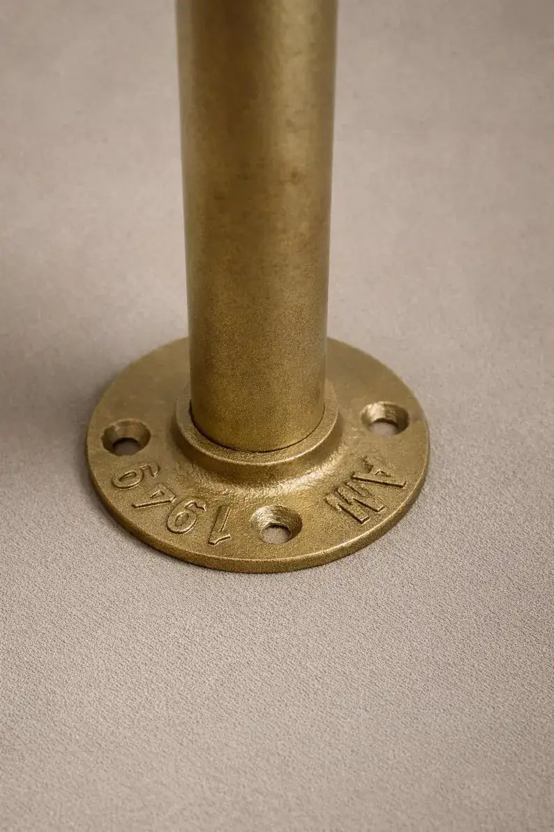 handcrafted brass console legs installation