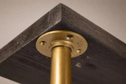 brass shelf legs minimalist interior styling