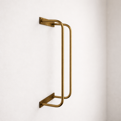 brass towel organizer minimalist interior