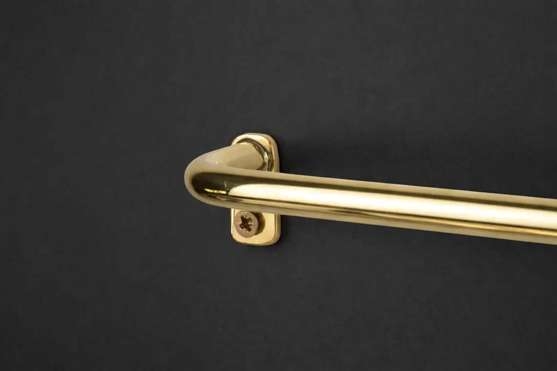 slim brass curtain rod modern design