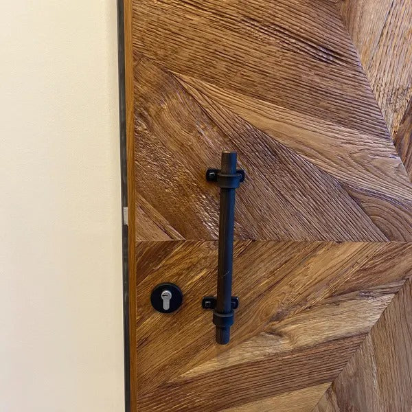 wrought iron door handle black finish