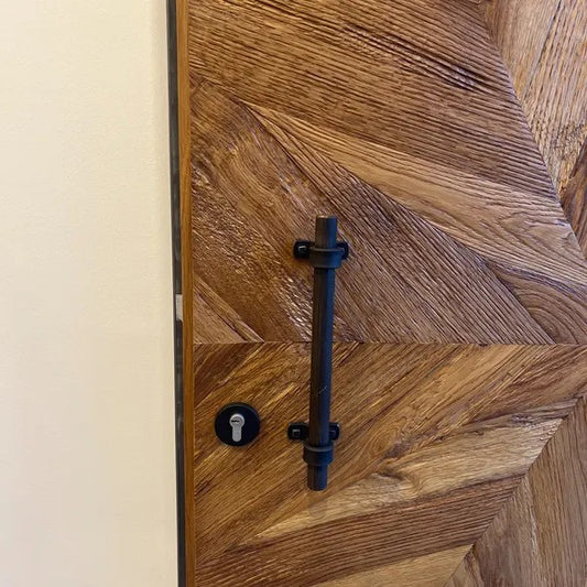 wrought iron door handle black finish