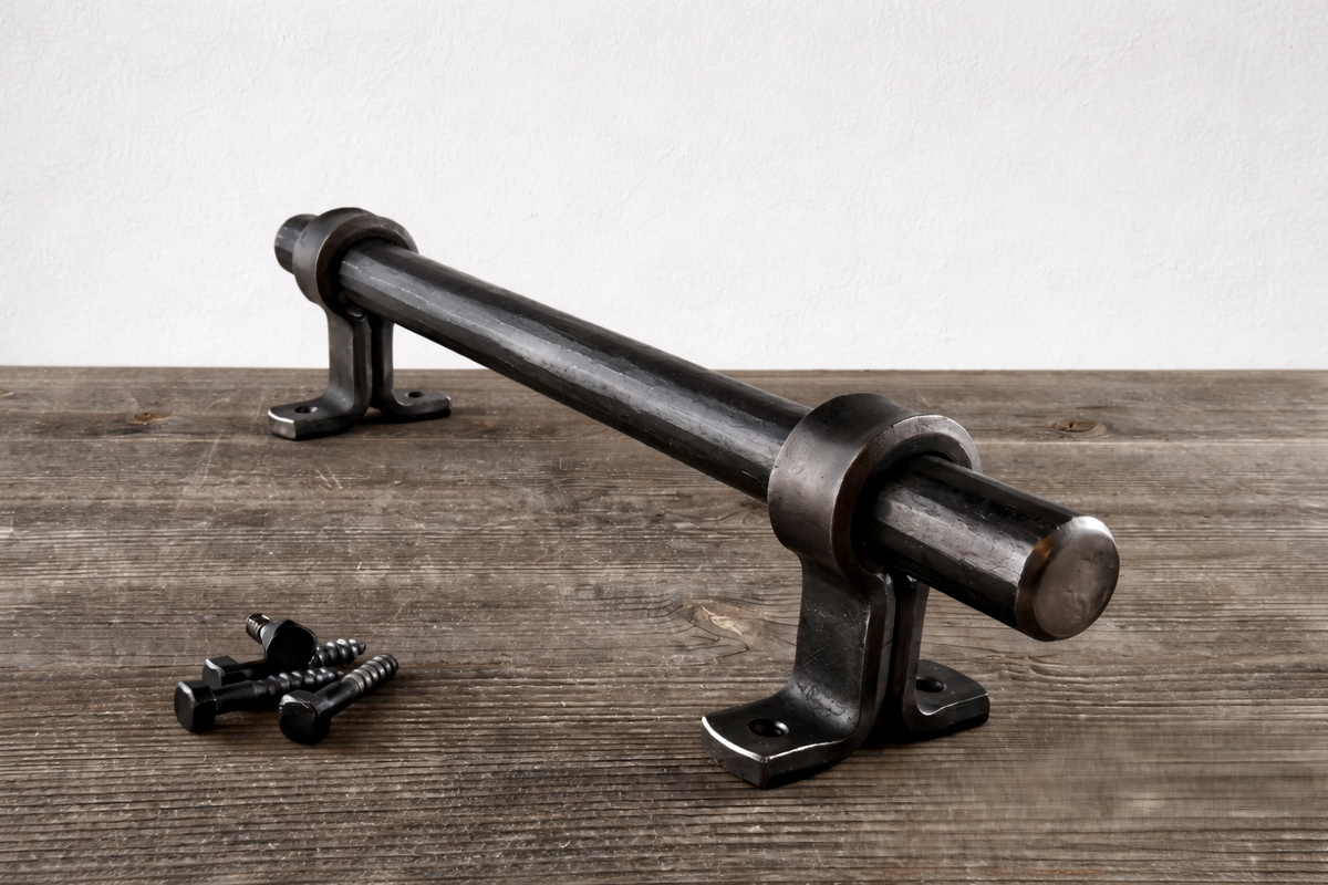 handcrafted wrought iron handle side view