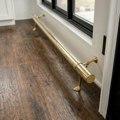 brass foot rail luxury bar interior