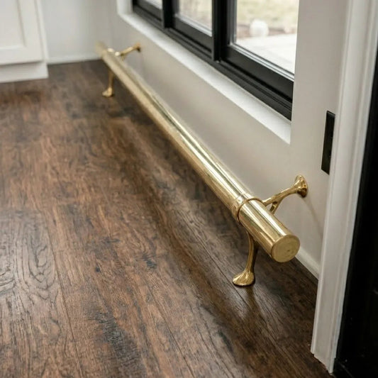 Solid Brass Bar Foot Rail – 50mm Unlacquered Brass Tube