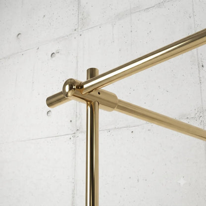 Brass Ceiling-Mounted Glass Shelf, Bar shelving