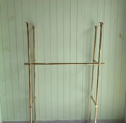 Brass Shelf Rails With Glass Shelves