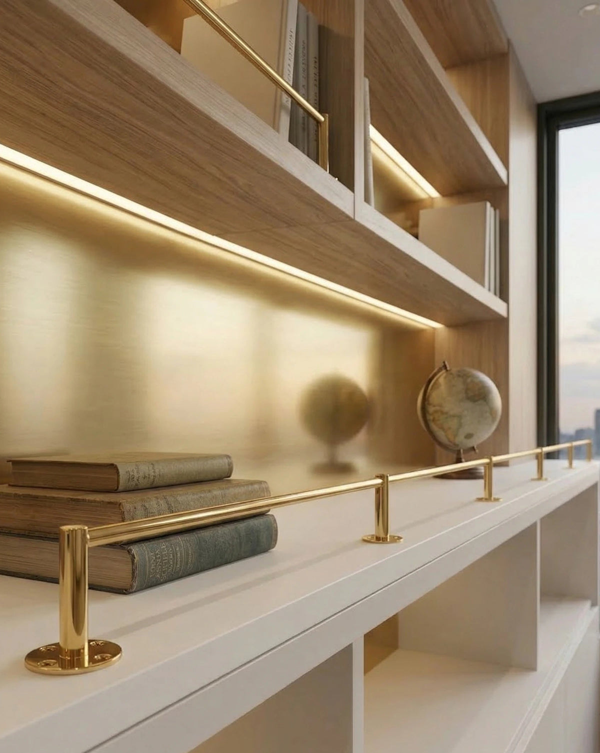 brass cabinet rail wall mounted styling