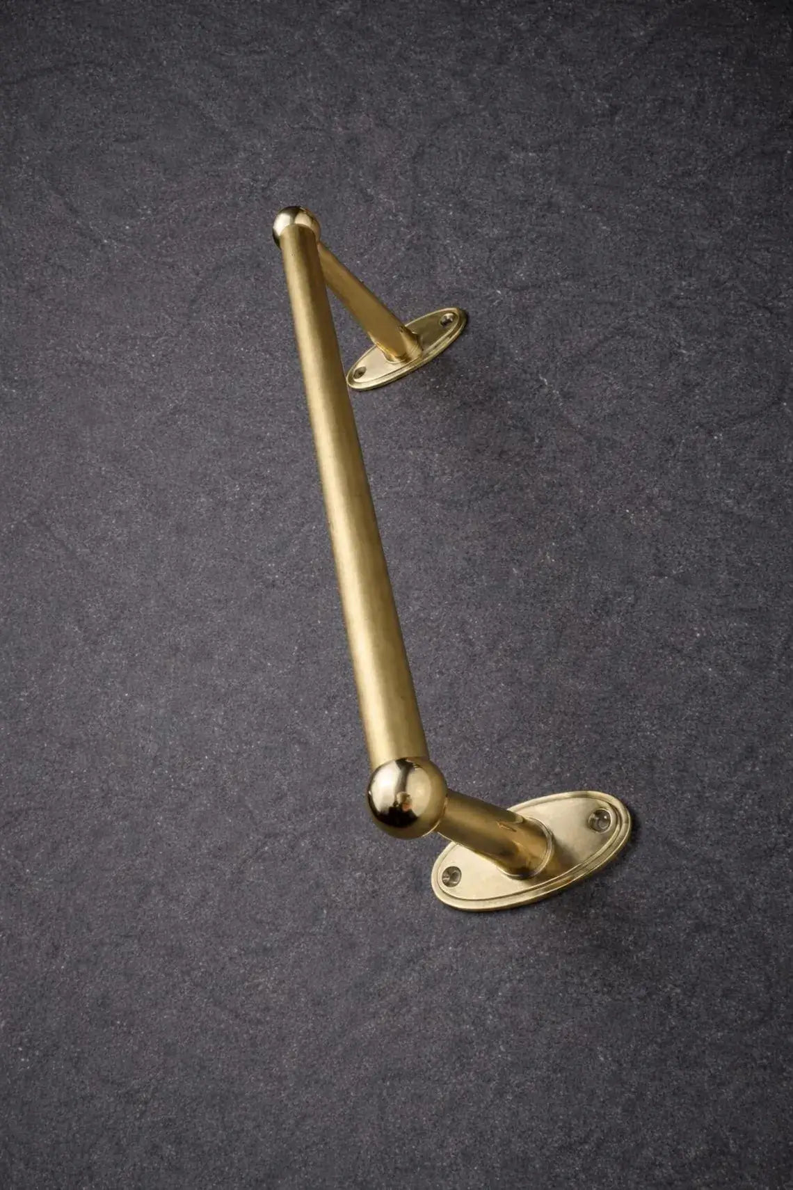 Brass Rod with Brackets Wall-Mounted Unlacquered Brass Towel Rod - Towel Hangers