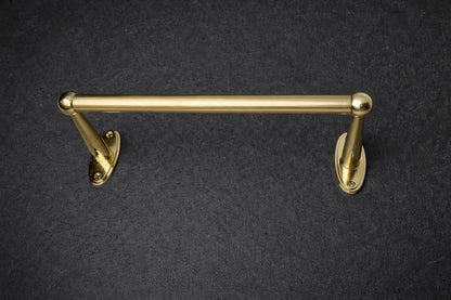 Brass Rod with Brackets Wall-Mounted Unlacquered Brass Towel Rod - Towel Hangers