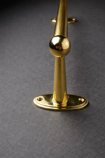 Brass Rod with Brackets Wall-Mounted Unlacquered Brass Towel Rod - Towel Hangers