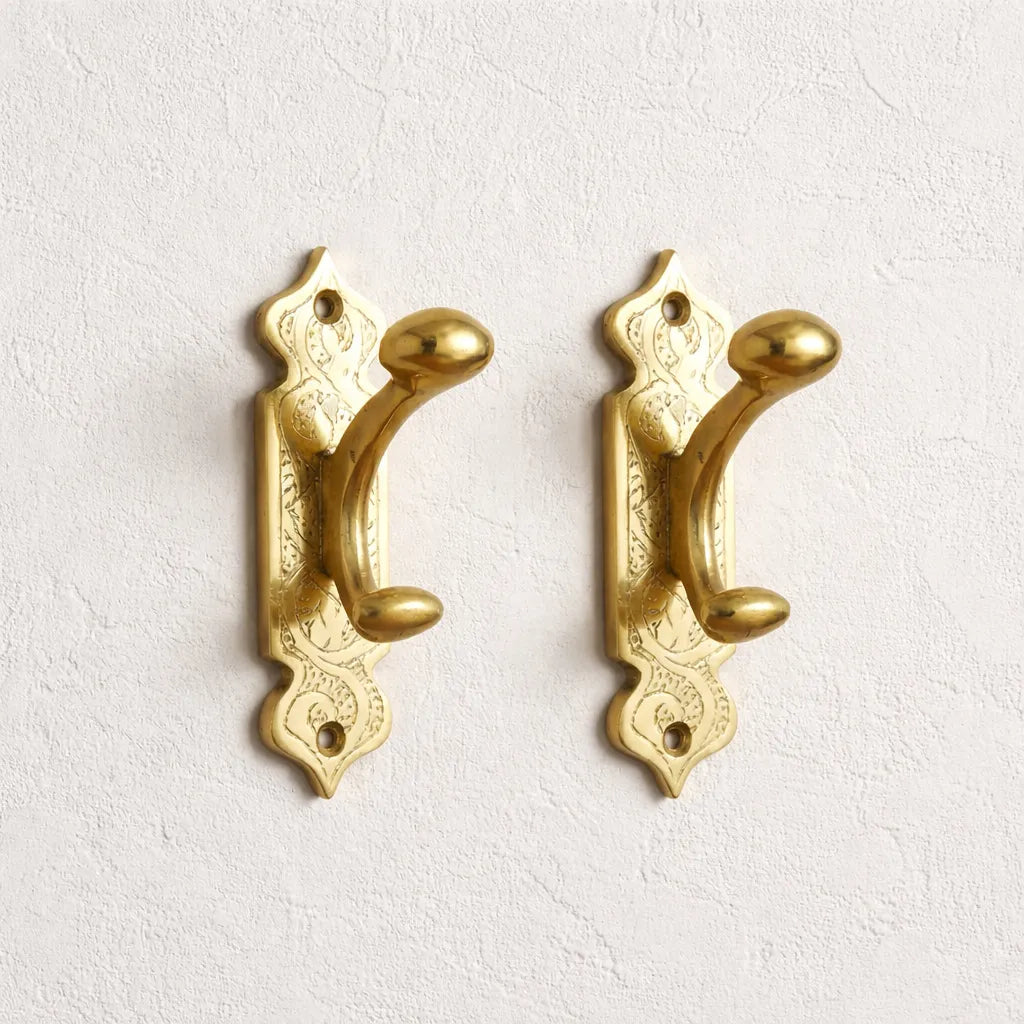 Solid Brass Wall Hooks – Handcrafted Elegance