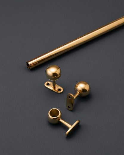 solid brass curtain rod close up detail