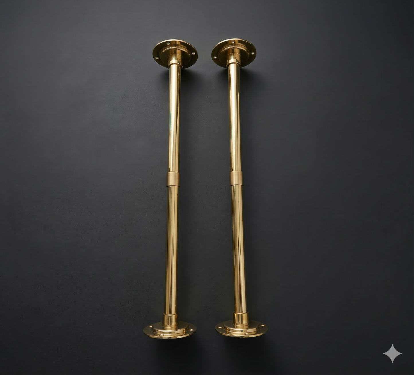 solid brass pipe legs close up detail