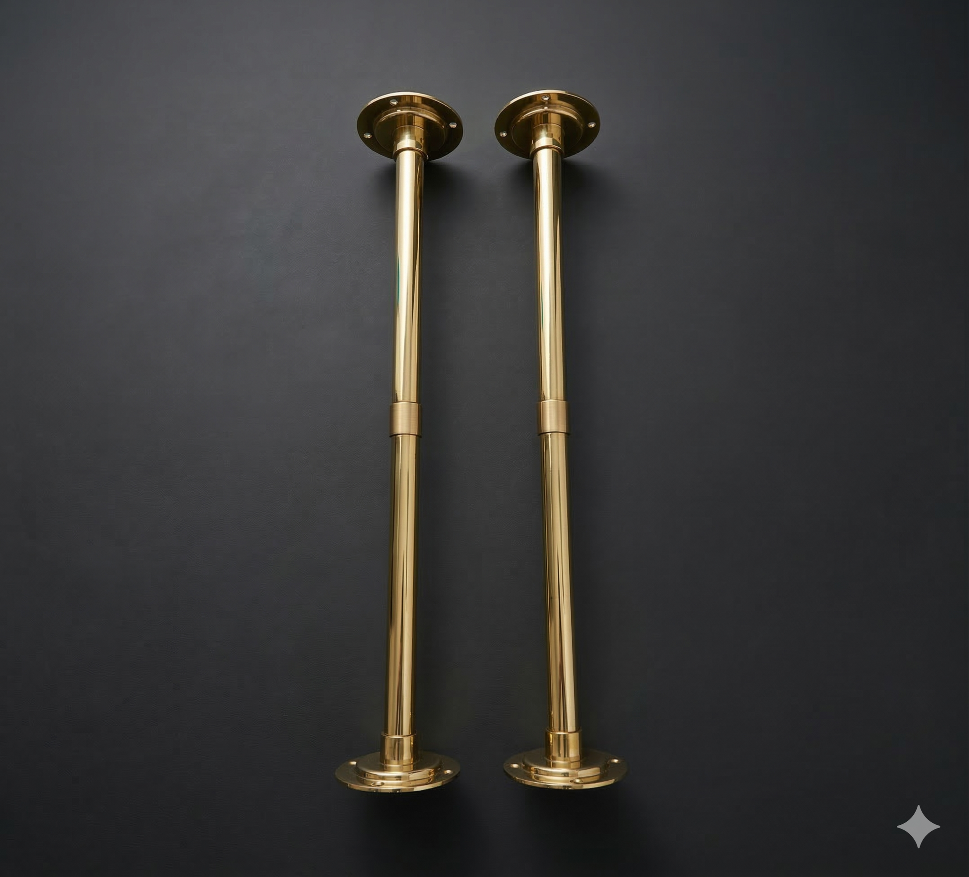 solid brass pipe legs close up detail