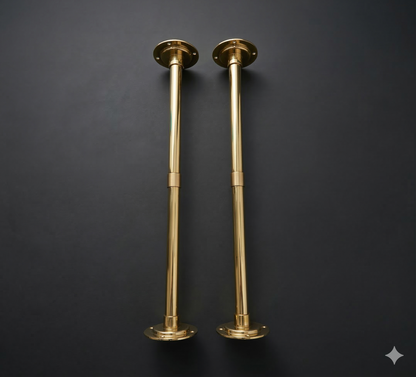 solid brass pipe legs close up detail