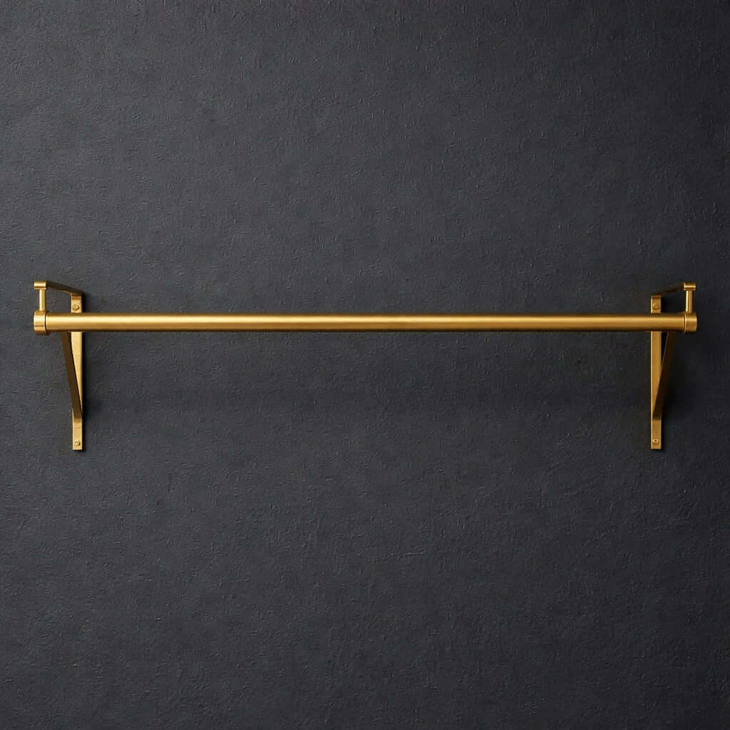 brass closet rod wall mounted installation