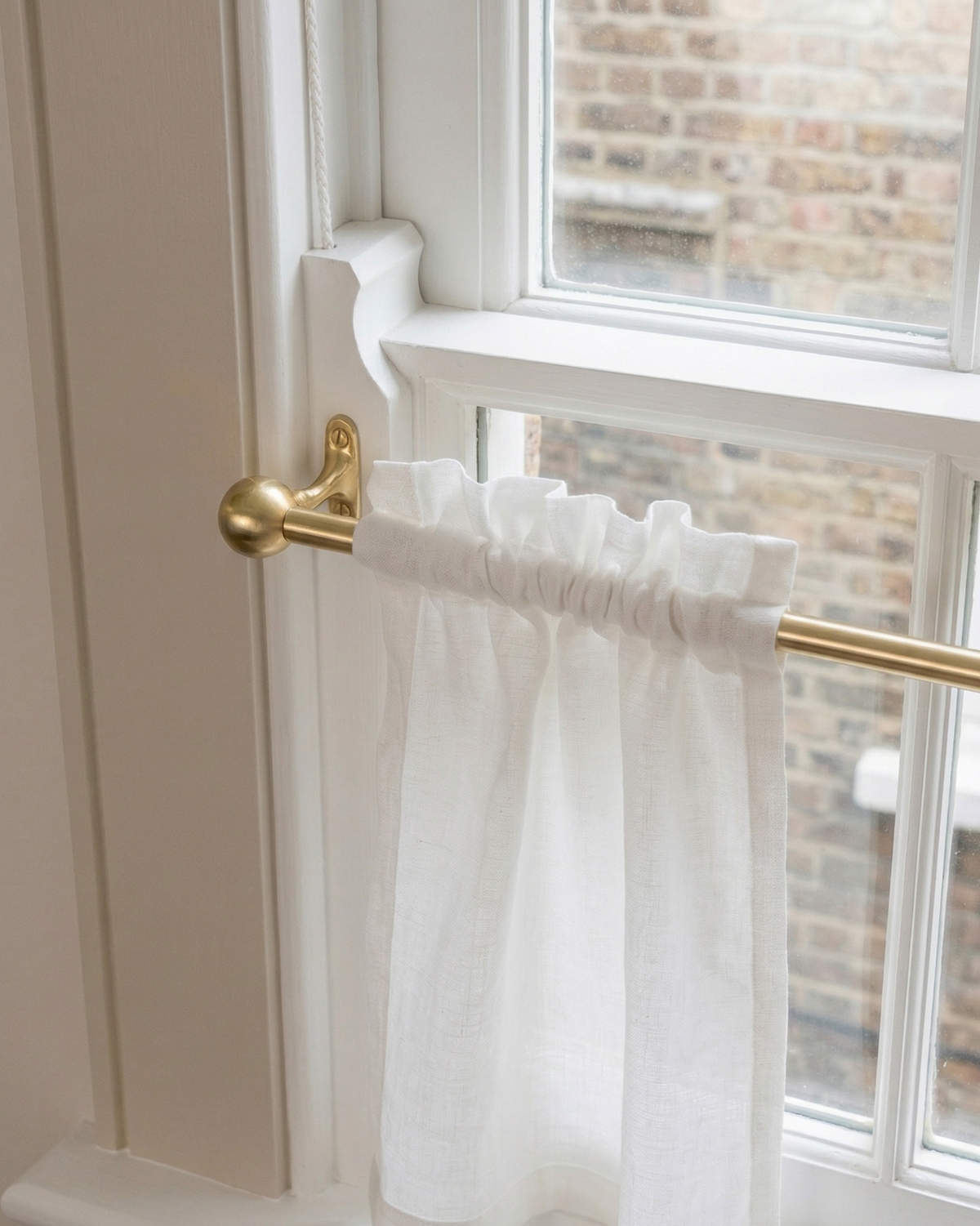 10mm brass cafe curtain rod bracket set