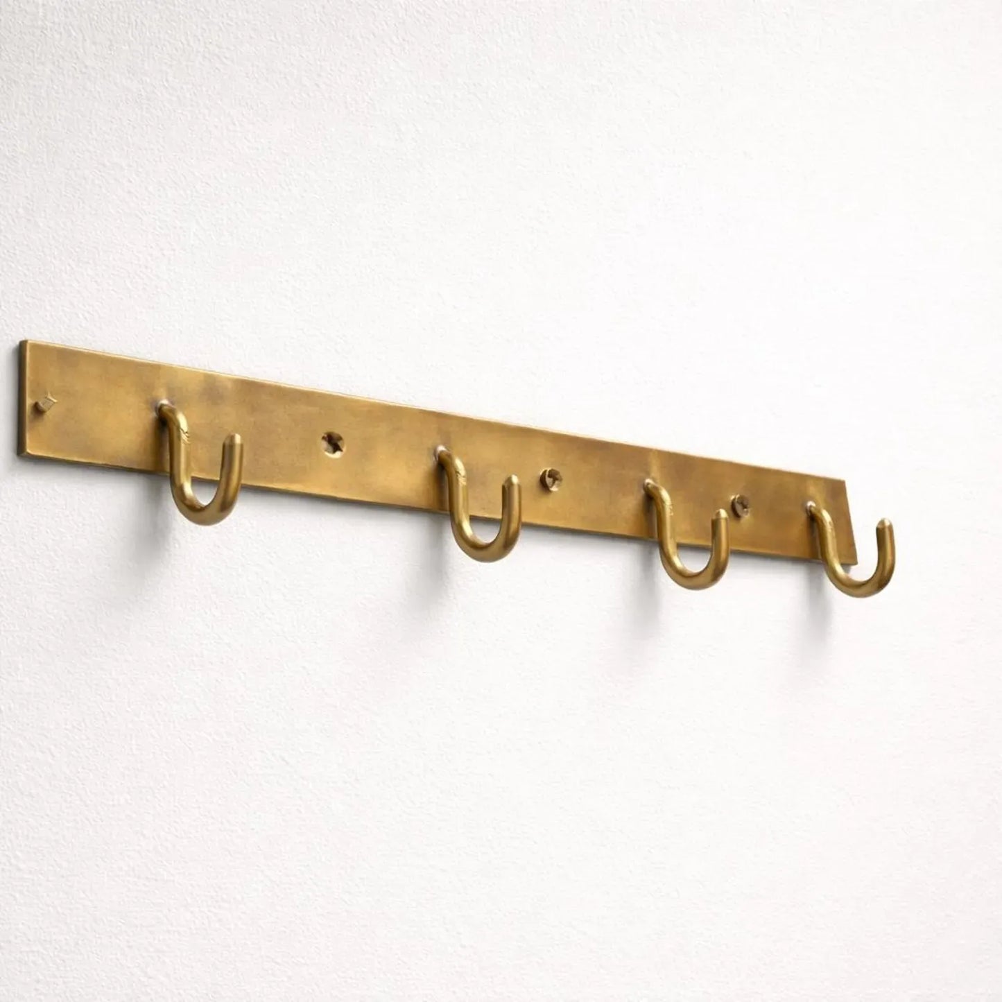 Solid Brass Wall Hook Rack – Burnished Finish