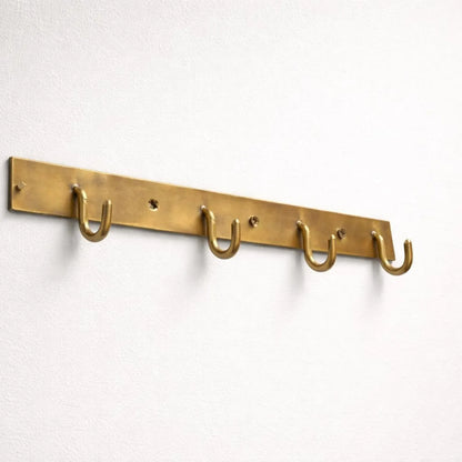 Solid Brass Wall Hook Rack – Burnished Finish