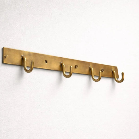 solid brass wall hook rack burnished finish