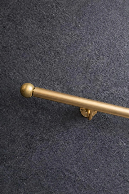 handcrafted brass handrail close up detail
