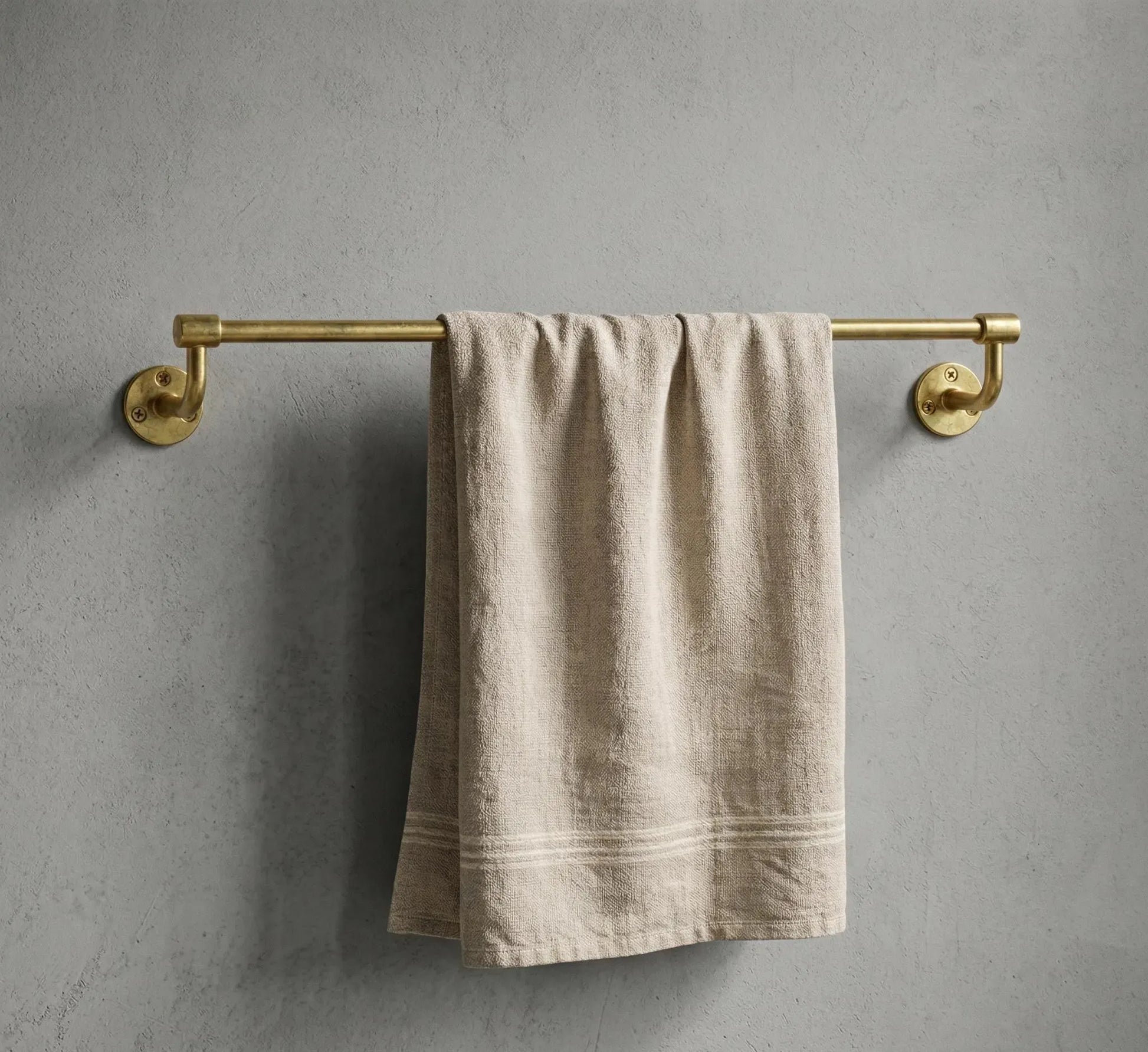 brass towel bar bathroom unlacquered solid brass