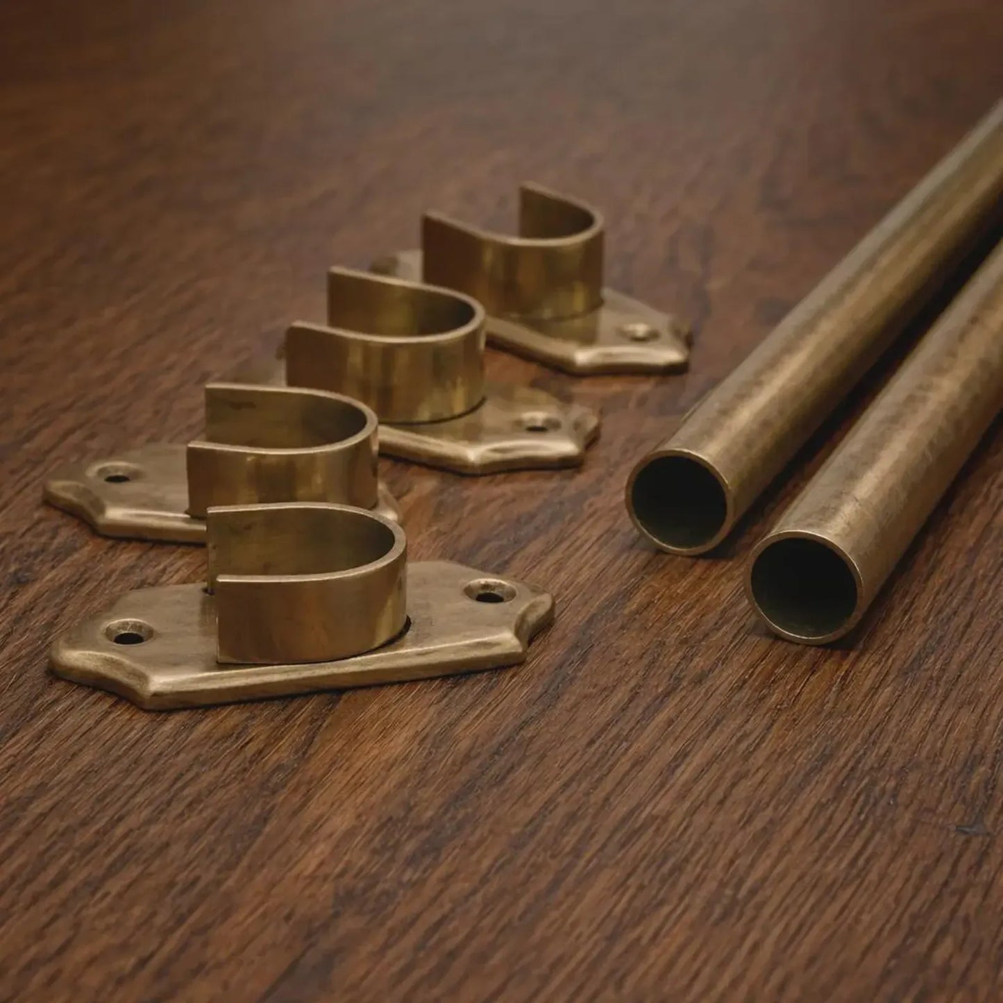 brass curtain rod with rings handcrafted finish