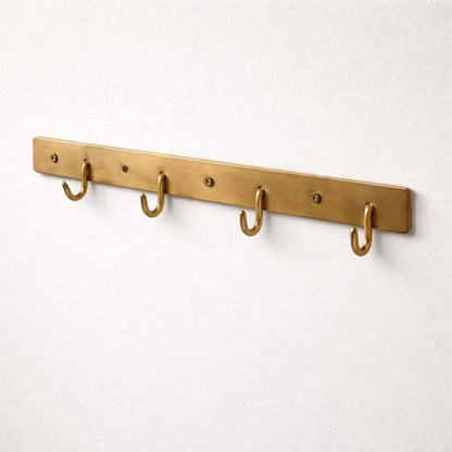 Solid Brass Wall Hook Rack – Burnished Finish