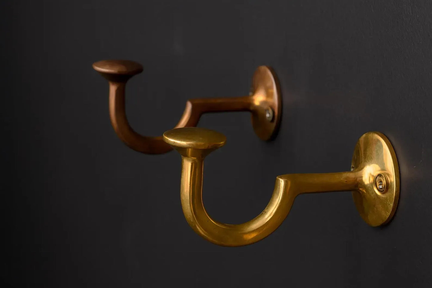handcrafted brass wall hook unlacquered finish