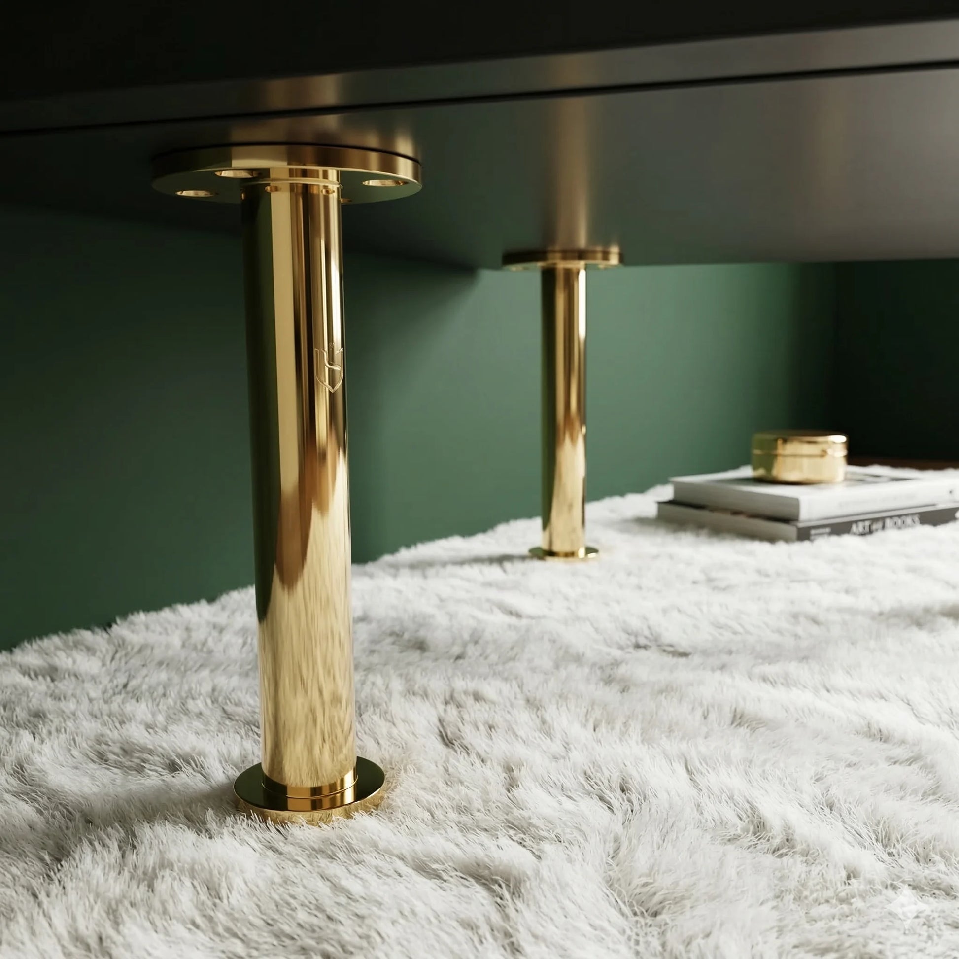 polished brass furniture legs cabinet stands