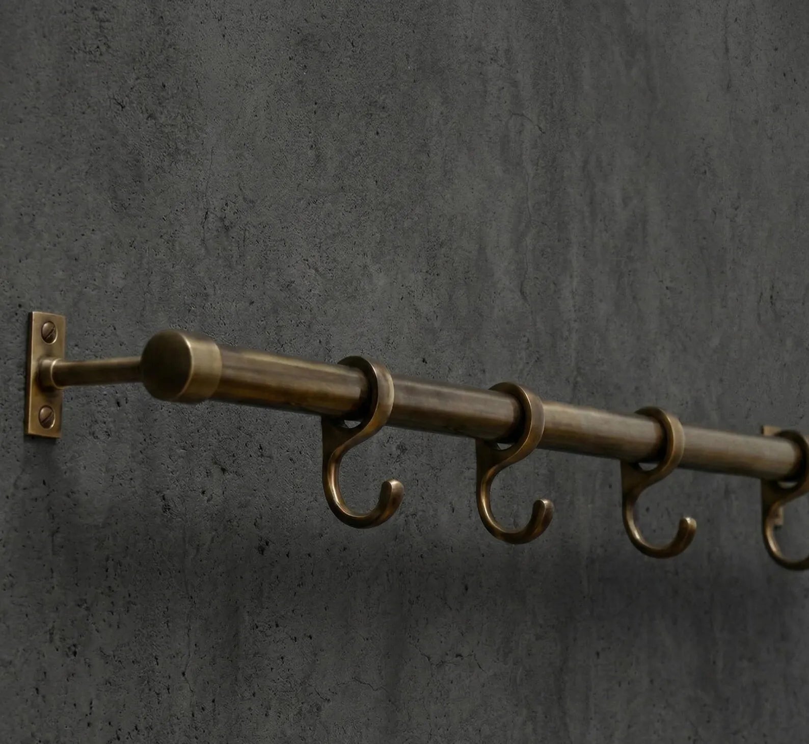 brass pot rack with hooks unlacquered kitchen rail