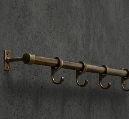 brass pot rack with hooks unlacquered kitchen rail