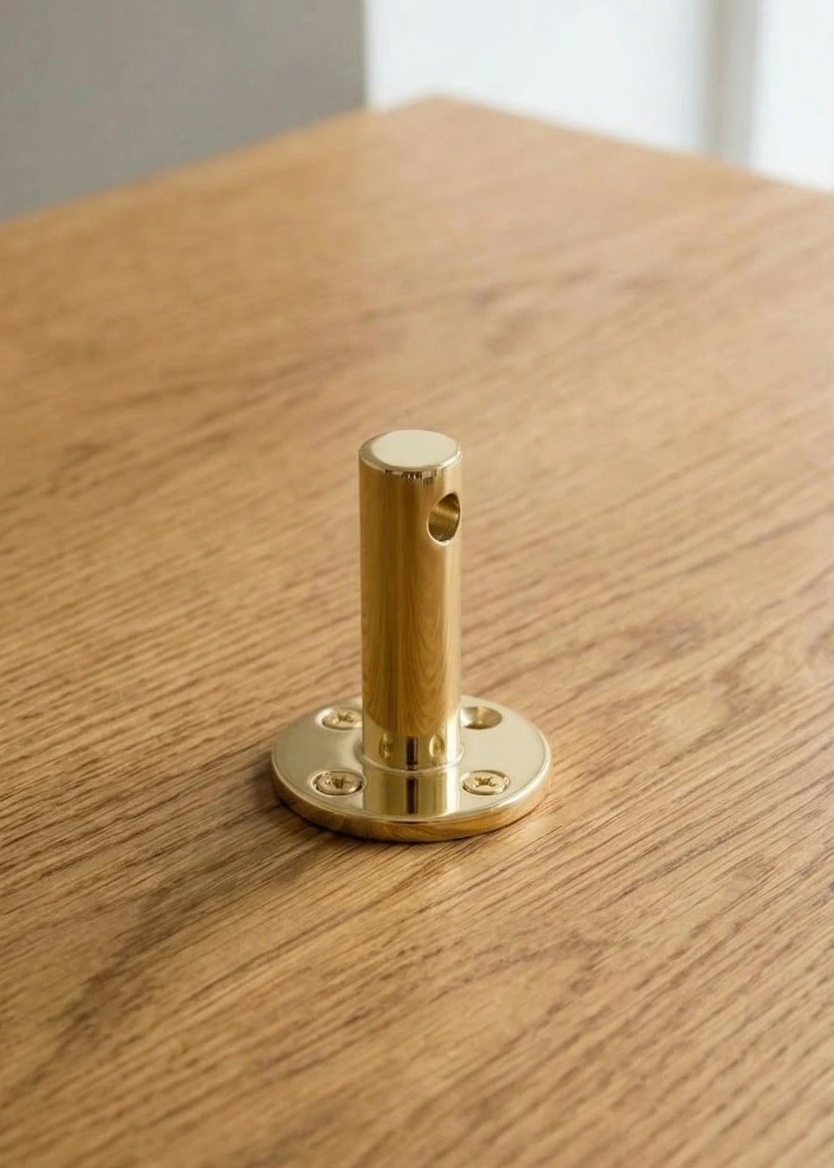 handcrafted brass shelf rail installation