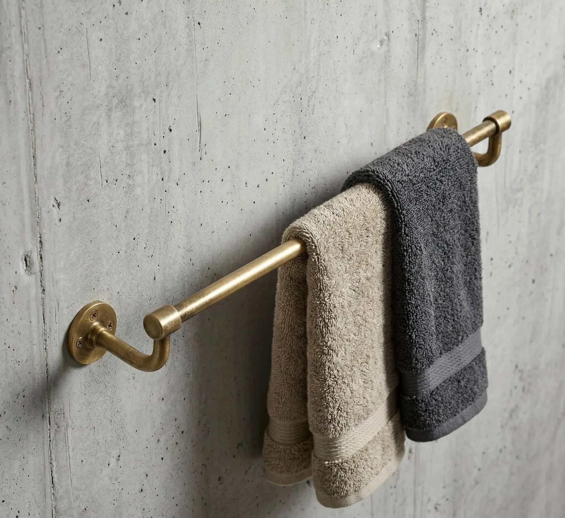 brass towel bar bathroom unlacquered solid brass