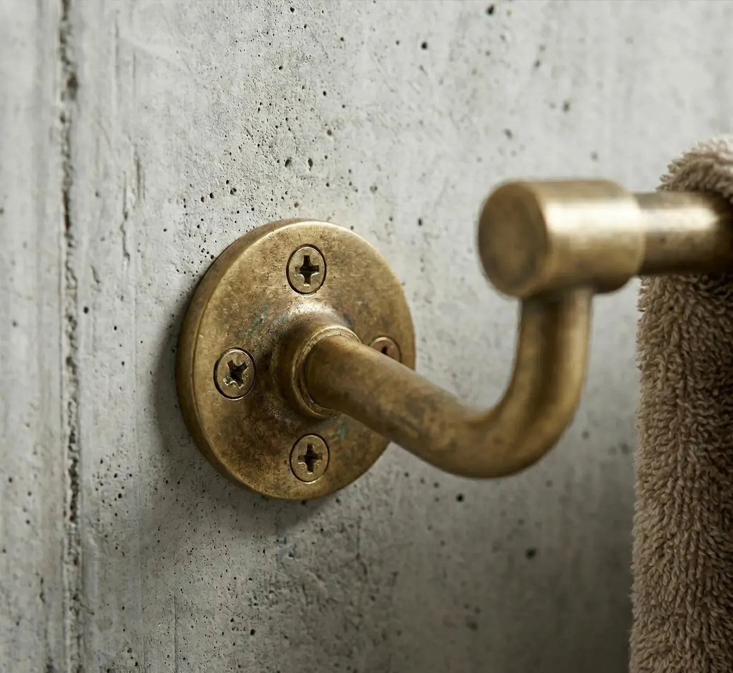 brass towel bar bathroom unlacquered solid brass