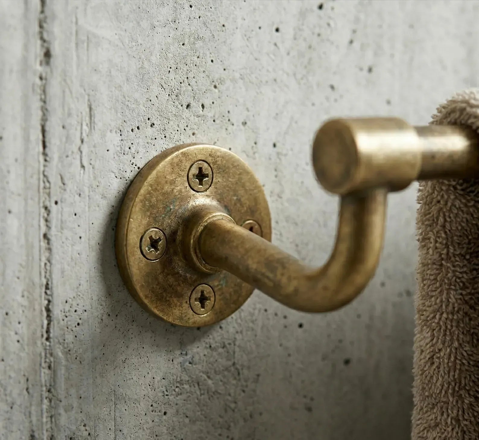 brass towel bar bathroom unlacquered solid brass