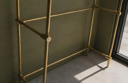 Brass Shelf Rails With Glass Shelves
