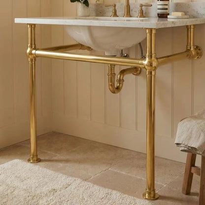 brass console sink legs polished brass frame