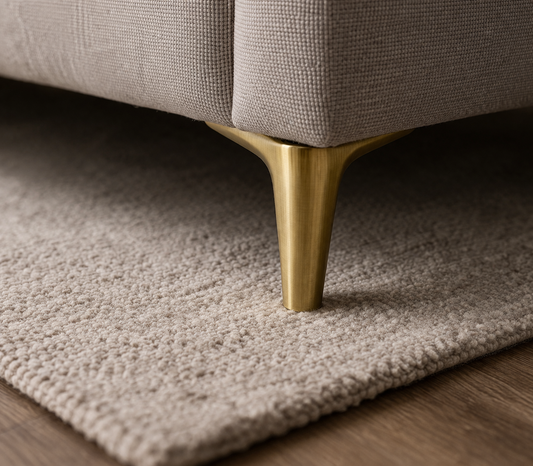 Brass Furniture Legs, Premium Tapered Brass Legs for Sofa, Bed & Chair