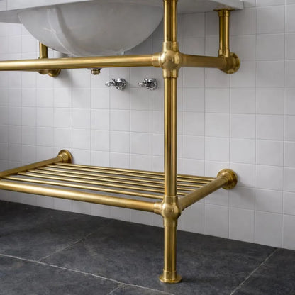 polished brass sink stand handcrafted finish